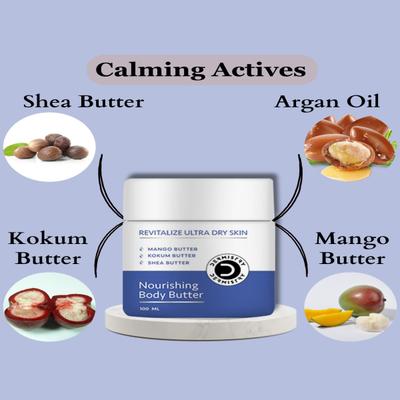 Dermistry Safe Cleansing Sensitive & Dry Skin Calming Body Wash 200 ml + Revitalize Ultra Dry Skin Nourishing Body Butter 100 ml - Body Butter