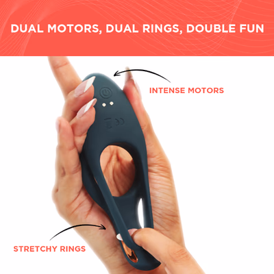Skore Tremor Rechargeable Dual Motor Vibrating Ring 1's - Massagers And Vibrators