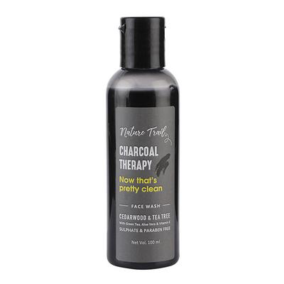 Nature Trail Charcoal Therapy Face Wash for Acne and Oily Skin, Sulphate, Paraben Free 100 ml - Face Washes