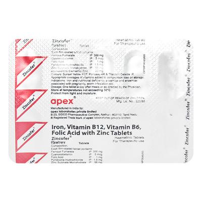 Zincofer Tablet 10'S - Supplements-Vam
