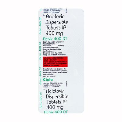 Acivir DT 400mg Tablet 5'S - Viral infections-Ant