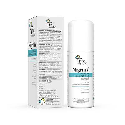 Fixderma Nigrifix Underarm Roll On With 6% AHA, Lactic Acid & 1% Mandelic for Men & Women (60 ml) - Deodorants/Roll-Ons