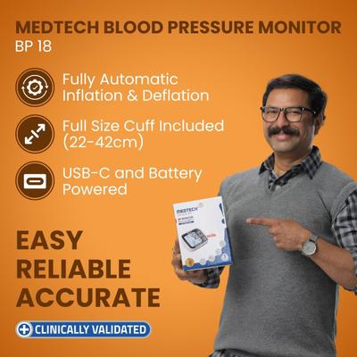 MedTech Fully Automatic Digital BP Monitor - BP18 - Blood Pressure Monitor Device
