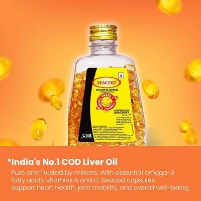 Seacod Cod Liver Oil Capsule 500's - Omega Fish Oil Fatty Acids