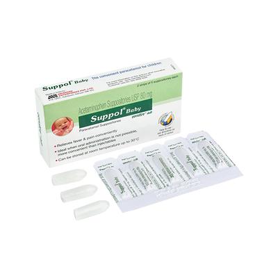 SUPPOL BABY 80mg Suppository 5's - Fever-Ana