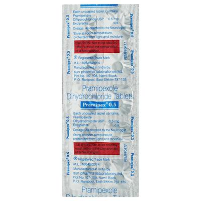 Pramipex 0.5mg Tablet 10'S - Parkinsonism-Apd