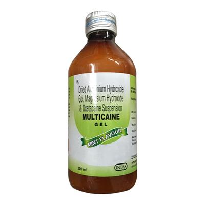 MULTICAINE MINT FLAVOUR Gel 200ml - Ulcer/Reflux/Flatulence-Aaa