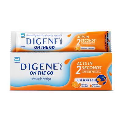 Digene Insta On The Go Liquid - Orange Flavour (Pack of 5 x 10ml) 1 s - Acidity