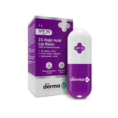 The Derma Co. 1% Kojic Acid Lip Balm with Alpha Arbutin & Hyaluronic Acid - Treats Pigmentation, Lightens Dark Lips 4 gm - Lip Balms