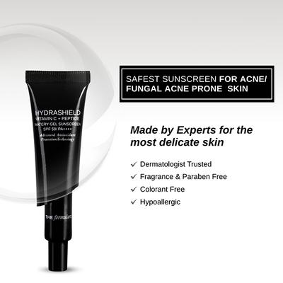 The Formularx Hydrashield Vitamin C + Peptide Sunscreen SPF 50 PA++ for Oily, Sensitive Skin 50 gm - Face Sunscreen