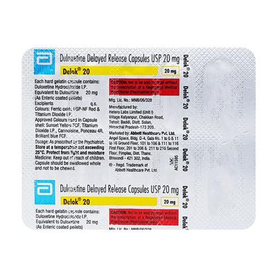 Delok 20mg Capsule 10'S - Depression-Ant