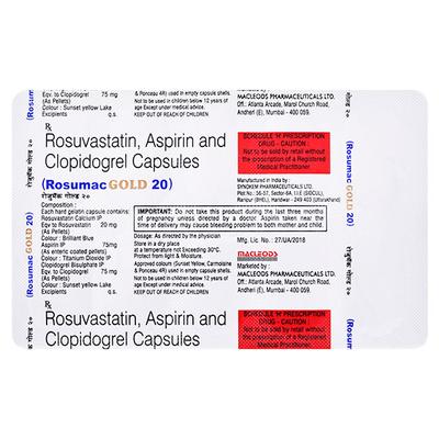 Rosumac Gold 20mg Capsule 10'S - Blood Clot-Ant