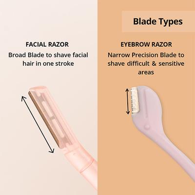 Carmesi Natural Facial Hair Removal Combo, 1 Facial Razor & 1 Eyebrow Razor 2's - Face & Eyebrow Razors