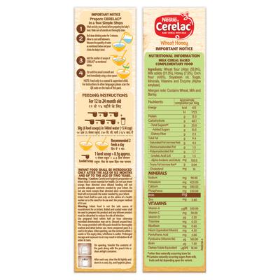 Nestle Cerelac Baby Food Cereal - Wheat Honey (For 12 to 24 Months Baby) (Refill Pack) 300 g - Baby And Infant Supplements