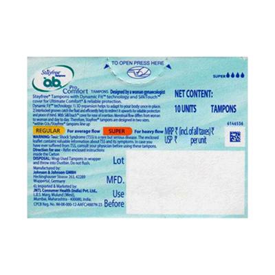 Stayfree Ob Pro Comfort Tampons For Heavy Flow 10's - Tampons