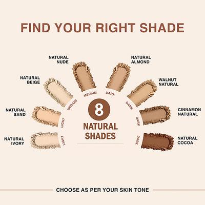 Lakme 9to5 Unreal Dual Cover Pressed Powder, 2 In 1 Compact + Foundation, 34 Almond, 9 gm - Compact Powder