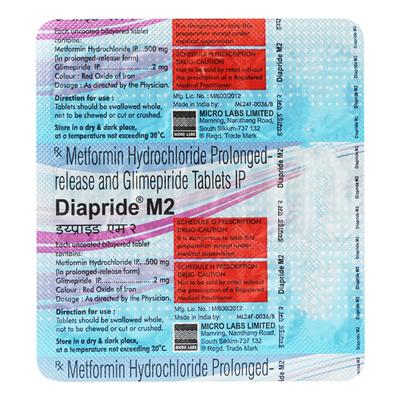 Diapride M2 Tablet 15'S - Diabetes-Ant
