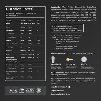 Nutrabay Gold Concentrate Whey Protein - Rich Chocolate Cream 500 gm - Whey Proteins