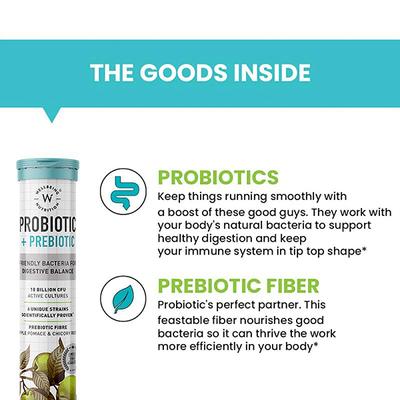 Wellbeing Nutrition Daily Probiotic + Prebiotic, 18 Billion CFU, 6 Strains Fiber for Digestion, Gut Health and Metabolism - Digestive Health