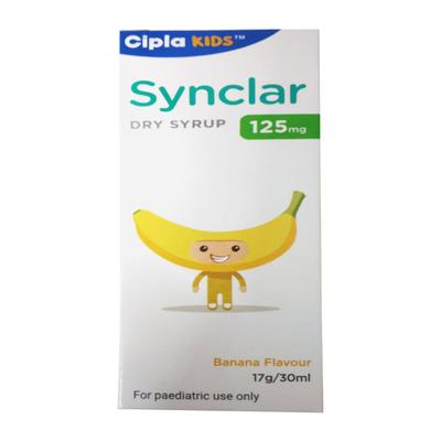 Synclar 125mg Banana Flavour Dry Syrup 30ml - Bacterial Infections-Mac