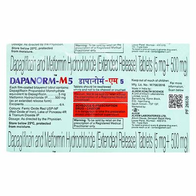 DAPANORM M 5 Tablet 10's - Diabetes-Ant