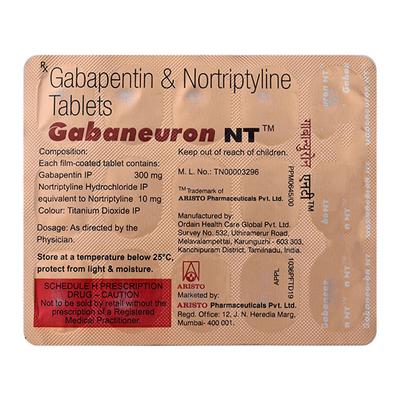 GABANEURON NT Tablet 15's (N) - Neuropathic Pain-Dru