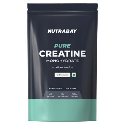 Nutrabay Pure Creatine Monohydrate Micronized Powder - Unflavoured 100 g - Workout Essentials