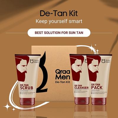Qraa Men De-Tan Kit for Instant Tan Removal for Men 1's - Face Washes