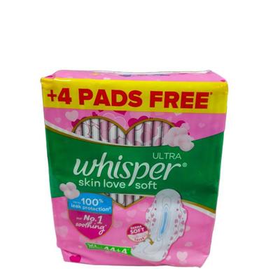 Whisper Ultra Skin Love Soft Sanitary Pad XL (Pack of 44's + 4 Free) - Sanitary Napkins