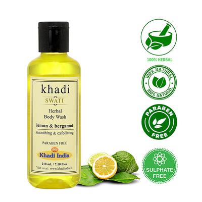 Khadi Swati Herbal Bodywash - Lemon & Bergamot 210 ml - Shower Gels & Body Wash