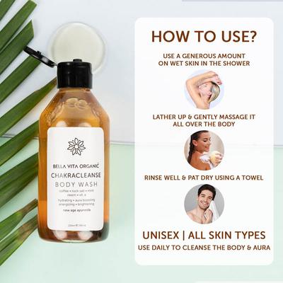 Bella Vita Organic Chakra Cleanse - Aura Boosting Natural Body Wash 225 ml - Shower Gels & Body Wash