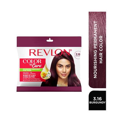 Revlon Color 'N Care Nourishing Permanent Hair Color - 3.16 Burgundy Sachet HAIR color cream 20g (when packed),Cream Developer 30ml (when packed) 1's - Crème