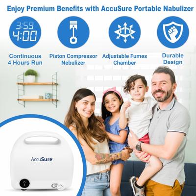 AccuSure Portable ML Advance Nebulizer Machine For Adults & Kids 1's - Nebulizer & Vaporizer