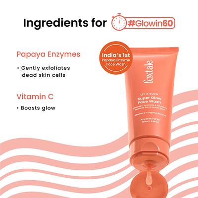 Foxtale Super Glow Face Wash, Reduces Tan, Boosts Glow 100 ml - Face Wash & Cleansers