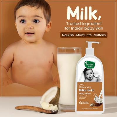 Mother Sparsh Daily Moisturizing Milky Soft Baby Lotion With Coconut Oil-Milk Protein and Shea Butter 400 ml - Creams, Lotions & Oils