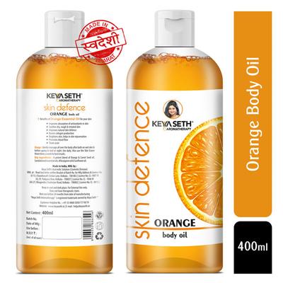 Keya Seth Aromatherapy Orange Body Oil Vitamin C Enriched Native Indian Orange 400ml - Carrier Oils