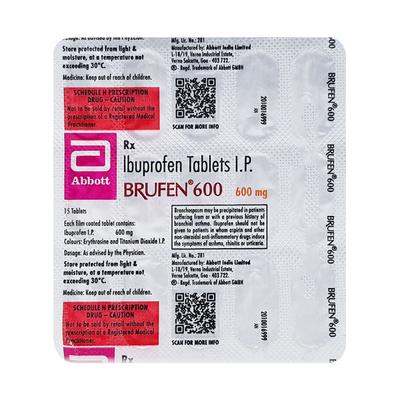 Brufen 600mg Tablet 15'S - Pain relief-Nsa