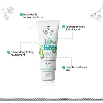 Ayouthveda Ultra Hydrating Face Emulsion Cream 60 gm - Face Creams