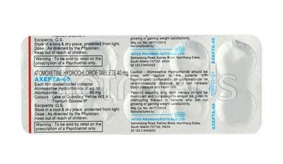 Axepta 40mg Tablet 10'S - ADHD