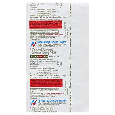 Hifen Plus 200mg Tablet 10'S - Bacterial Infections-Cep