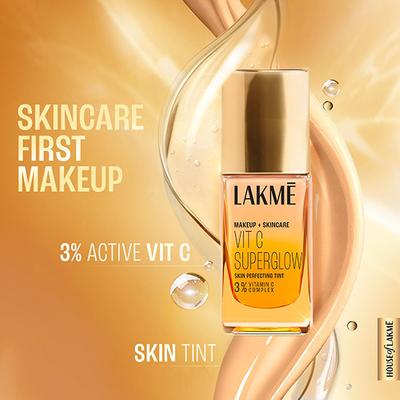 Lakme Makeup+Skincare Vitc Superglow Skin Perfecting Tint Neutral Almon N340 25 ml - Foundation