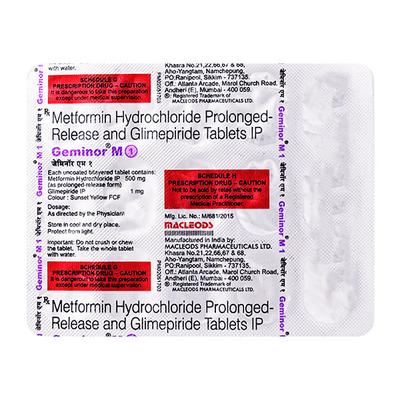 Geminor M1 Tablet 15'S - Diabetes-Ant
