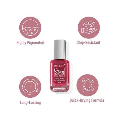 Swiss Beauty Slay Nail Color, Shade - Grey Stone 13 ml - Nail Polish