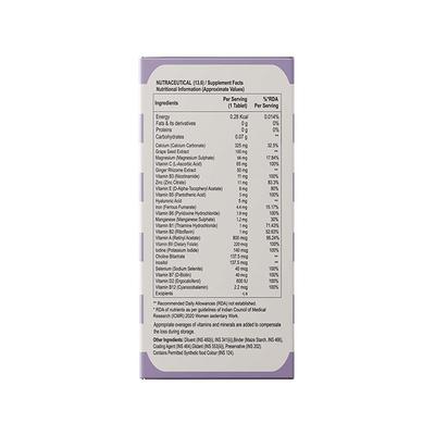 Aesthetic Nutrition Multivitamin Her With Grape Seed, Ginger Extract, Hyaluronic Acid, Vitamin B3, And B12 30 Tablets 1's - Multi-Vitamins