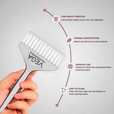 Vega Professional Tinting Brush for Balayage, All Over Color, Highlights and Root Touch Ups - Large (VPHTB-03) 1's - Hair Brushes