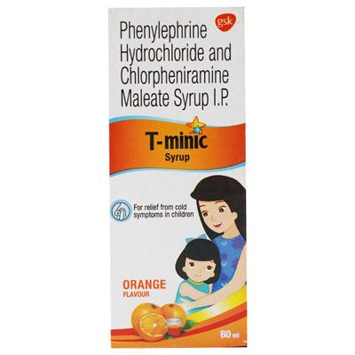 T Minic Orange Flavour Syrup 60ml - Cough And Cold-Cou