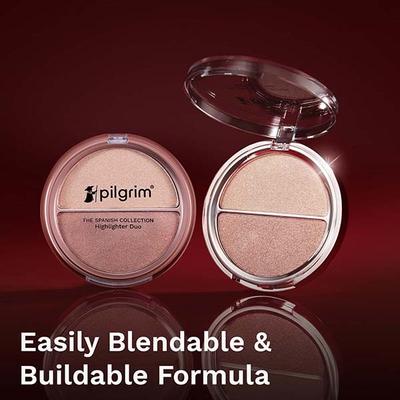 Pilgrim Highlighter Duo lightweight & Long Lasting Highly-Pigmented Powder Champagne Gold & Rose Gold - 01 11 g - Highlighters & Illuminators