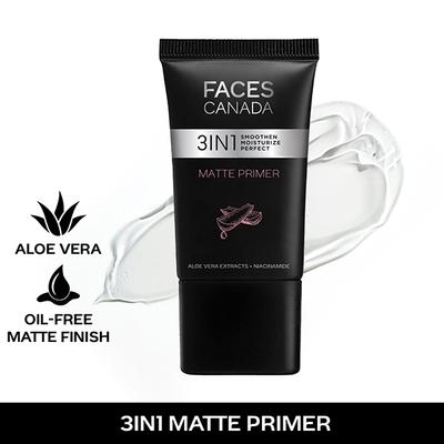 Faces Canada Matte Primer, Oil-Free Matte Finish, Niacinamide, Hyaluronic Acid, Vitamin A, C, E 30 gm - Primer
