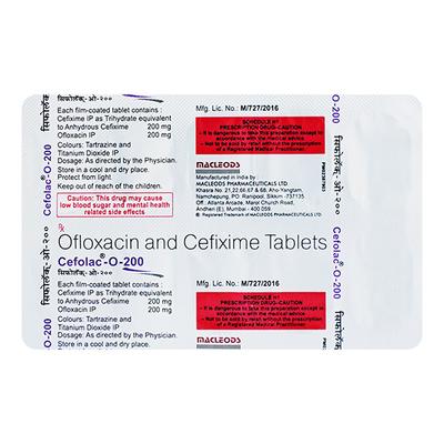 Cefolac O 200mg Tablet 10'S - Bacterial Infections-Cep