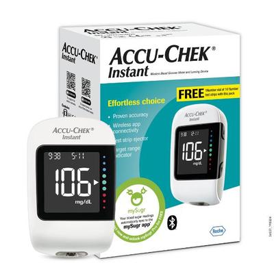Accu-Chek Instant Glucometer with Free 10 Test Strips - Blood Glucose Monitors/Test Strips